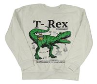 Biela mikina s dinosaurom H&M