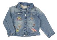 Modrá riflová bunda s jednorožcem a žábou Next