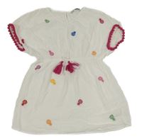 Bílá plážová tunika s výšivkami ananasů George