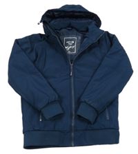 Tmavomodrá softshellová zateplená bunda s kapucí Stop+Go