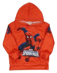 Červená ľahká mikina so Spidermanem a kapucňou