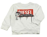 Bílá mikina se sprejerem Diesel
