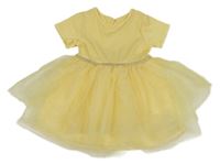 Žluté šaty s tylovou třpytivou sukní H&M