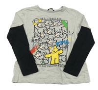 Sivo-čierne tričko s Pudseym George