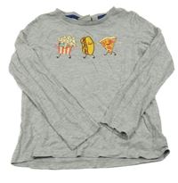 Sivé melírované tričko s jídlem Alive