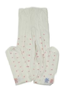 Bílé silonky so srdiečkami a medveďmi