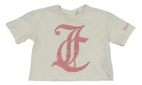 Biele crop tričko s logom Juicy Couture