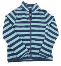 Světlemodro-tmavomodrá pruhovaná fleecová prepínaci mikina Lupilu
