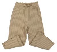 Hnedé rebrované široké tepláky Zara