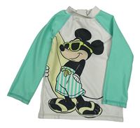 Světlebéžovo-tyrkysové UV tričko s Mickeym Disney