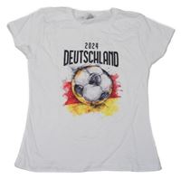 Biele tričko s fotbalovým míčem - Deutschland Fruit of the Loom
