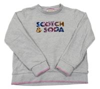 Sivá melírovaná mikina s nápisem z překlápěcích flitrů Scotch&Soda