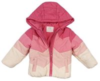 Svetloružová -ružová šušťáková zimná bunda s kapucňou Mothercare