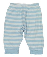 Bielo-modré pruhované pyžamové nohavice