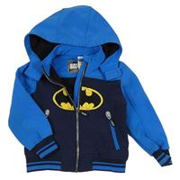Modro-tmavomodrá softshellová bunda s Batmanem a kapucí C&A