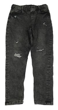 Čierne skinny rifle s vyšúchaním Zara