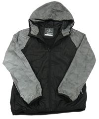 Černo-šedá šusťáková jarní reflexní bunda s kapucí George