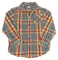 Červeno-bílo-tmavomodro-žlutá kostkovaná košile S. Oliver