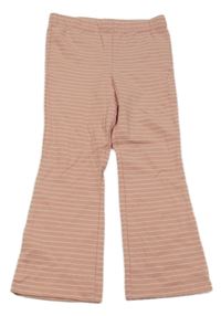 Ružové pruhované flare legíny