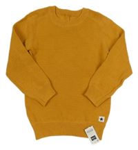 Nové - okrový žebrovaný svetr dunnes