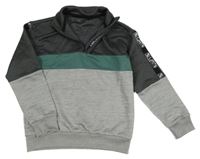 Sivo-tmavošedo-zelená mikina Nutmeg