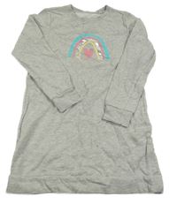 Sivé melírované teplákové šaty s dúhou Lily & Dan