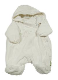 Smetanová sametová lehce zateplená kombinéza s kapucí Ladybird