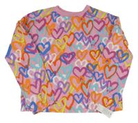 Ružovo-farebná ľahká mikina so srdiečkami dunnes