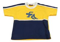 Žlto-tmavomodré športové tričko