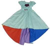 Svetlomodré ľahké šaty so srdcem z flitrů