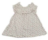 Biele kvetované šaty s volánikom kiabi