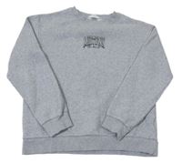Sivá melírovaná mikina s nápisom H&M