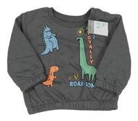 Nové - Sivá mikina s dinosaurami Primark