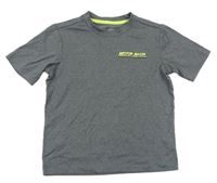 Tmavosivé melírované športové funkčné tričko s nápisom Active Touch