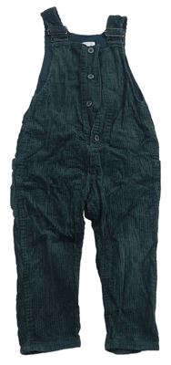 Tmavozelené rebrované menšestrové na traké nohavice Zara