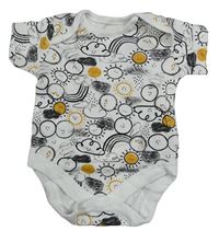 Biele body so sluníčky a mráčikmi Mothercare