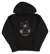 Čierna mikina s medvedíkom a kapucňou