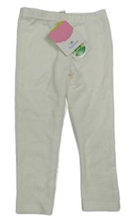 Nové - Bílé sametové žebrované legíny Topomini