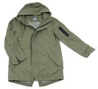 Khaki plátenná jarná bunda s kapucňou Primark