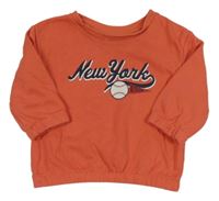 Korálová mikina s nápisom a loptou Primark