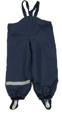 Tmavomodré šusťákové laclové oteplovačky 