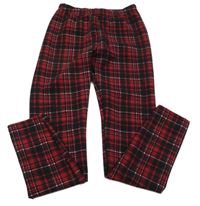 Červeno-čierne kockované legíny Shein