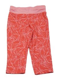 Červeno-ružové vzorované športové crop legíny Crane