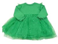 Zelené teplákové šaty s tylovou sukní so srdiečkami Dunnes Stores