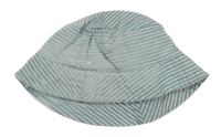 Světlemodro-bílý pruhovaný klobouk George