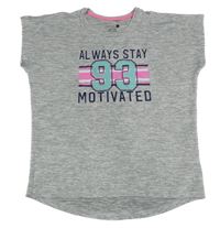 Sivé melírované športové tričko s číslom Ergeenomixx