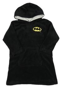 Černo-žlutá plyšová oversize mikina s kapucí - BATMAN 