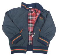 Tmavomodro-zeleno-červený šusťákový podzimní bomber Gucci 