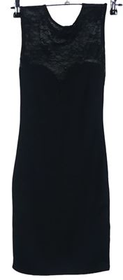 Dámské černé šaty s krajkovým výstřihem Asos vel. 32