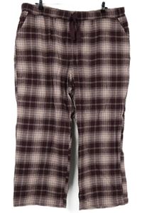 Dámské vínové kostkované pyžamové kalhoty F&F